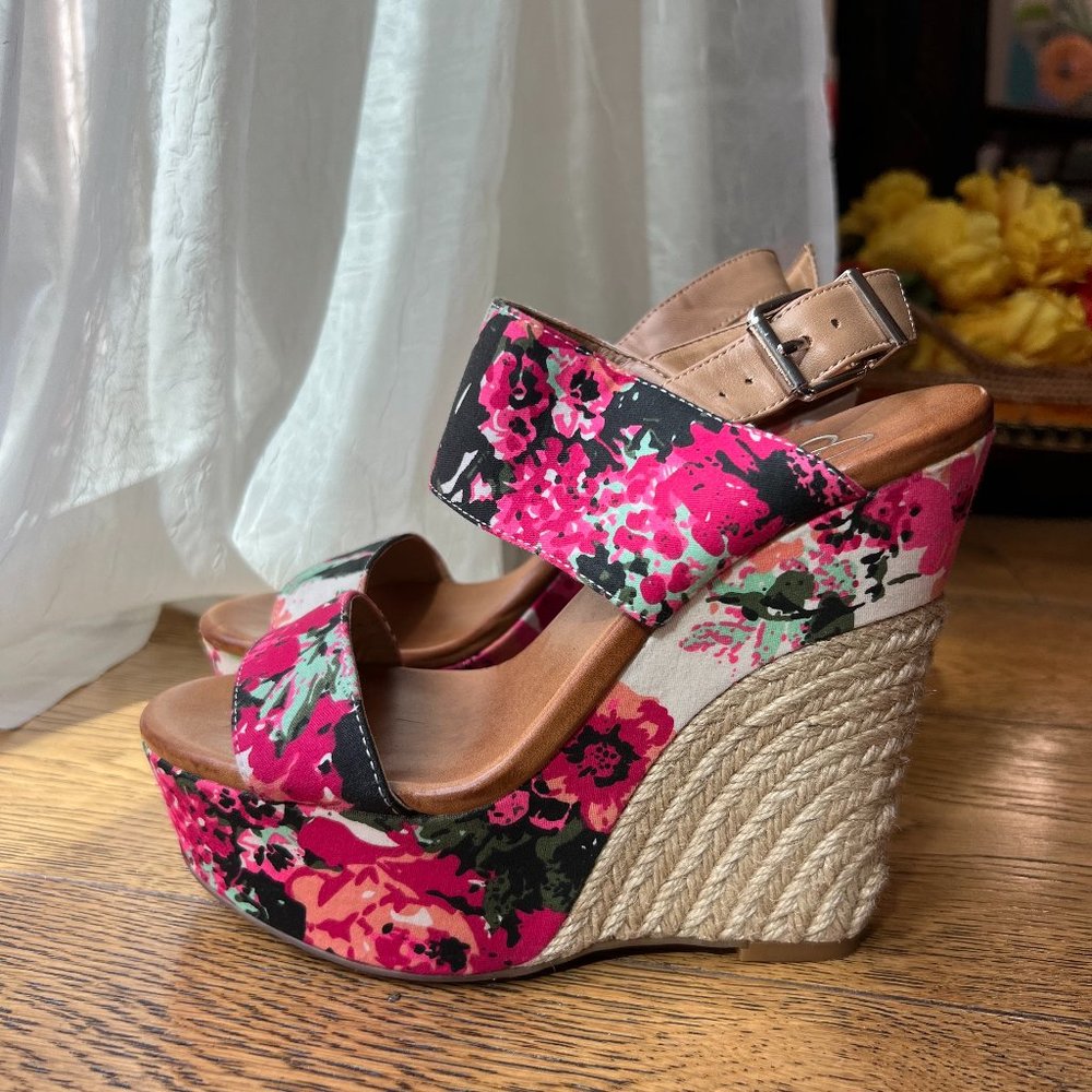Jessica Simpson Floral Wedges